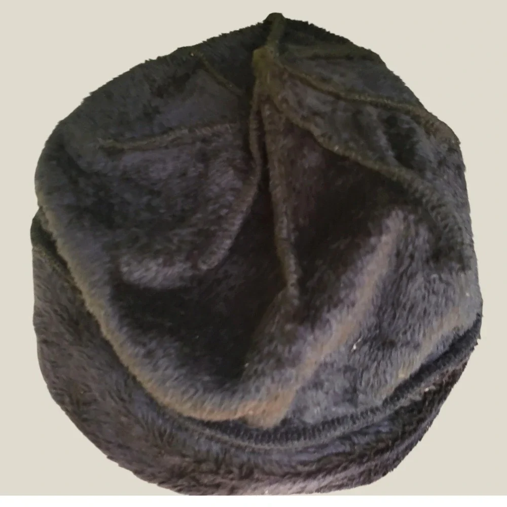 The North Face Osito Faux Fur Fleece Beanie Hat Black White Logo Winter Cap